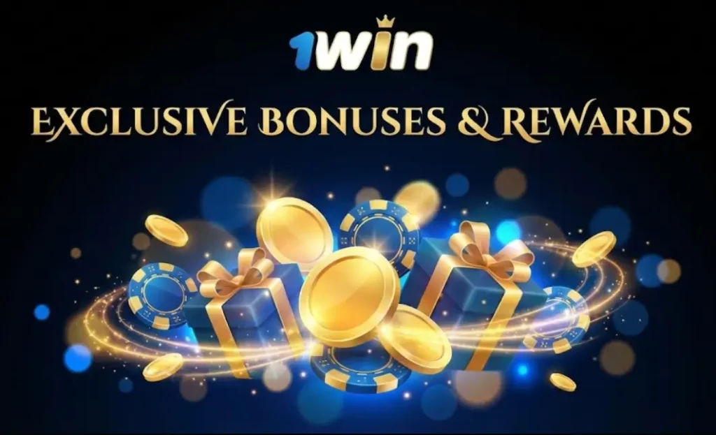 1win bonus proqramı, 500% xoş gəldin bonusu banneri və mobil tətbiq interfeysi