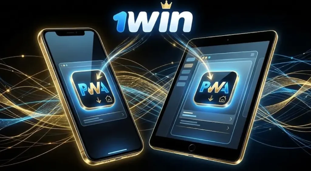 1win PWA tətbiqinin iOS cihazlarında (iPhone/iPad) Safari brauzeri vasitəsilə quraşdırılma qaydası